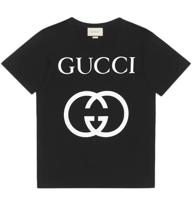 Gucci Oversize with Interlocking G T-shirt Black/White - vue 360