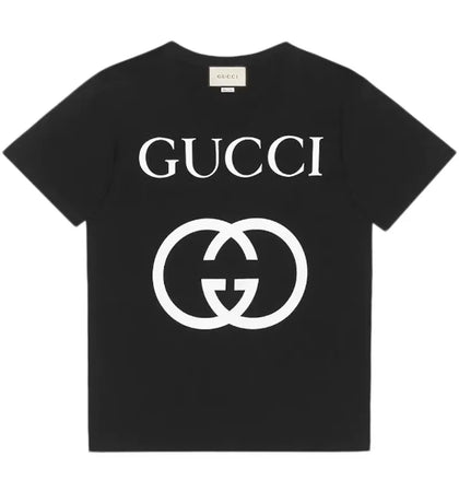 Gucci Oversize with Interlocking G T-shirt Black/White - authentic Gucci apparel