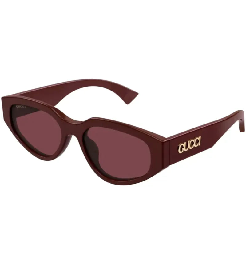 Gucci Round Sunglasses Burgundy Burgundy Red/Red (GG1845SA-003) - vue 360
