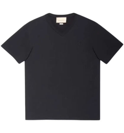 Gucci V-Neck T-shirt Black - authentic Gucci apparel