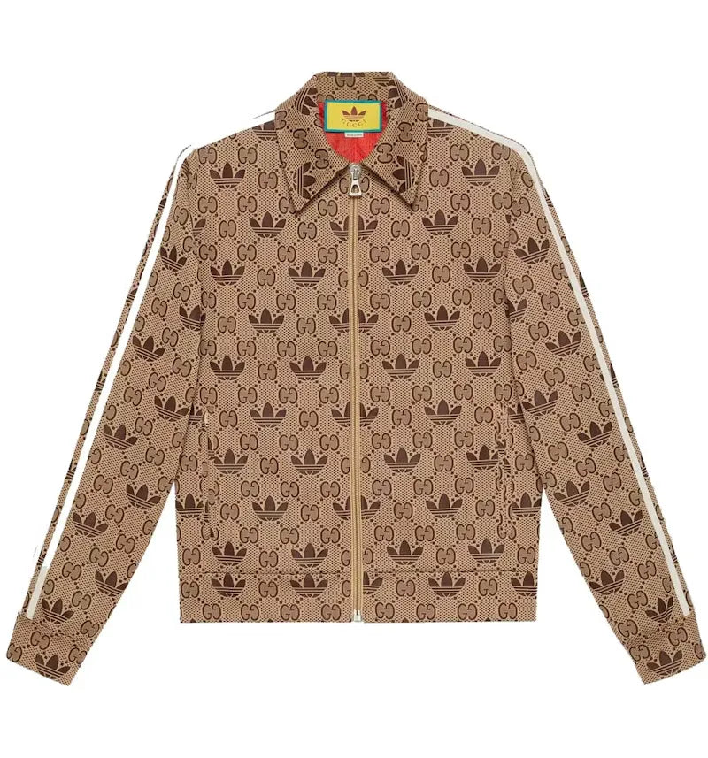 Gucci x adidas GG Trefoil Zip Jacket Beige/Ebony - vue 360
