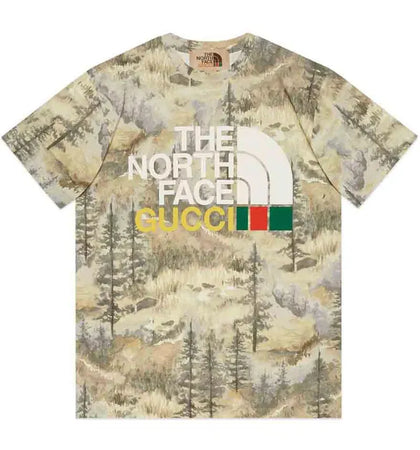 Gucci x The North Face T-shirt Forest Print - authentic Gucci apparel