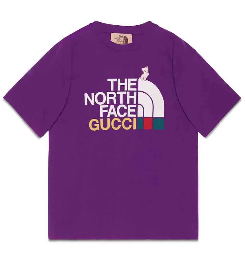Gucci x The North Face T-shirt Purple - vue 360