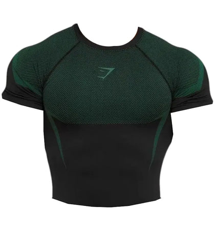 Gymshark Onyx 5.0 Seamless T-shirt Black/Lift Green - authentic Gymshark apparel