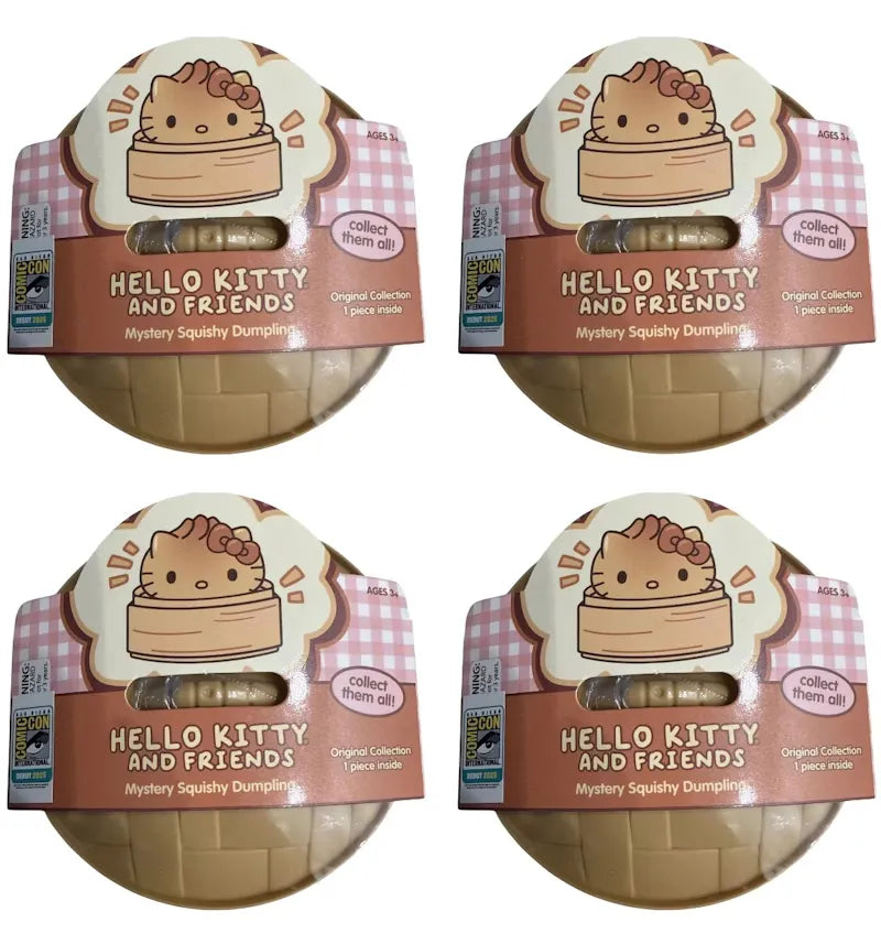 Hello Kitty and Friends Mystery Squishy Dumpling Original Collection SDCC 2026 Blind Box 4x Lot - vue 360