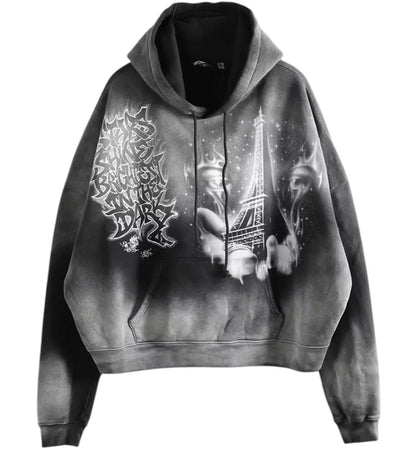 Hellstar Eiffel Tower Hoodie Black - authentic Hellstar apparel