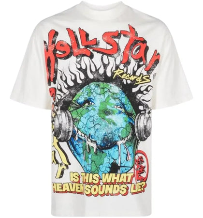Hellstar Heaven On Earth T-shirt Cream - authentic Hellstar apparel