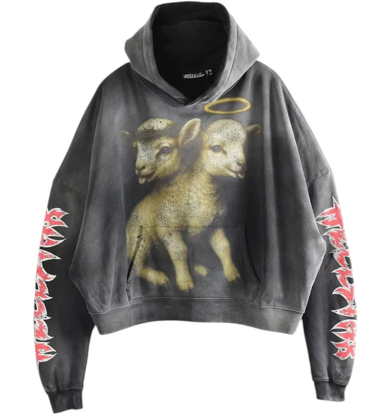 Hellstar Lamb Hoodie Black - vue 360