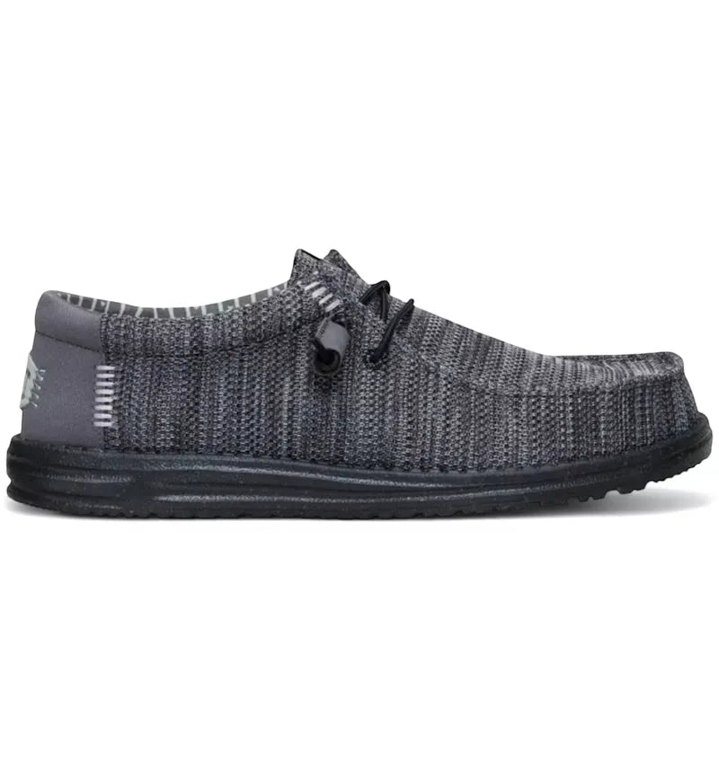 Hey Dude Wally Stretch Sox Granite Grey Black - vue 360