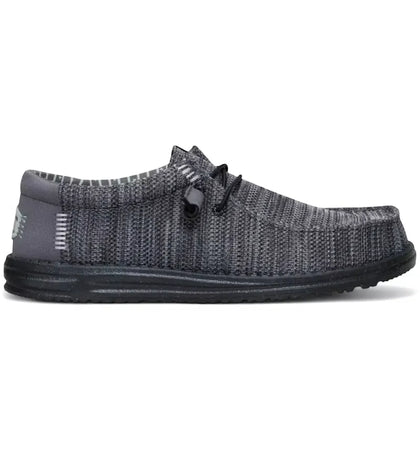 Hey Dude Wally Stretch Sox Granite Grey Black - authentic Hey Dude sneakers