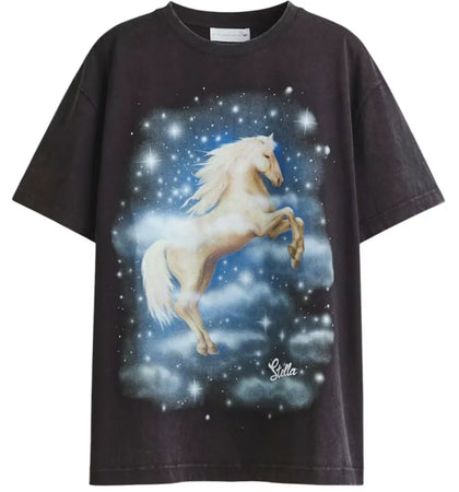 H&M x Stella McCartney Women's Oversized Printed T-shirt Black - authentic H&M apparel