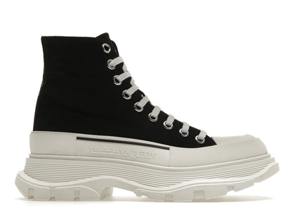 Alexander McQueen Tread Slick Lace Up Boot Black White (Women's) - authentic Alexander McQueen sneakers