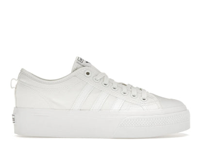 adidas Nizza Platform Triple White (Women's) - authentic adidas sneakers