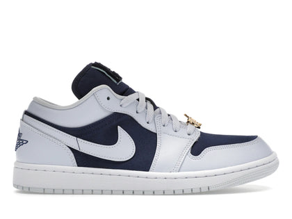 Jordan 1 Low SE Football Grey White Gym Red Midnight Navy (Women's) - authentic Jordan sneakers