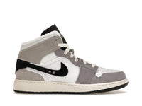 Jordan 1 Mid SE Craft White Cement Grey Black (GS)