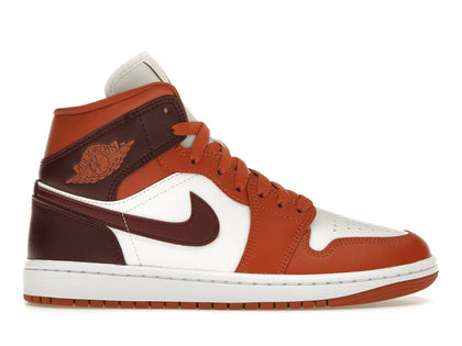 Jordan 1 Mid Dusty Peach Night Maroon (Women's) - authentic Jordan sneakers
