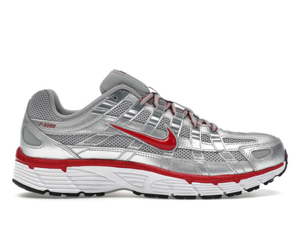 Nike P-6000 Metallic Silver Gym Red - authentic Nike sneakers