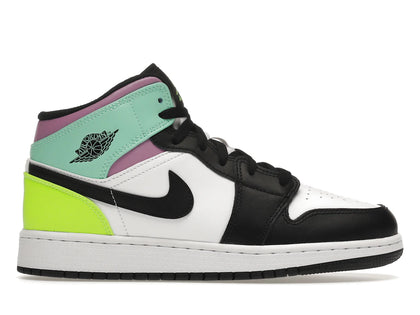 Jordan 1 Mid Pastel Black Toe (GS) - authentic Jordan sneakers