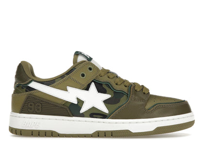 A Bathing Ape Sk8 Sta Olive Drab Green Camo - authentic BAPE sneakers