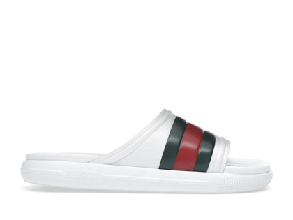 Gucci Web Slide Sandal White Green Red - authentic Gucci sneakers