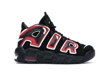 Nike Air More Uptempo Black White Laser Crimson (GS) - authentic Nike sneakers