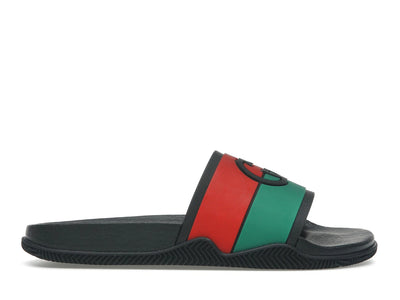 Gucci Slides Interlocking G Black Red Green (Women's)