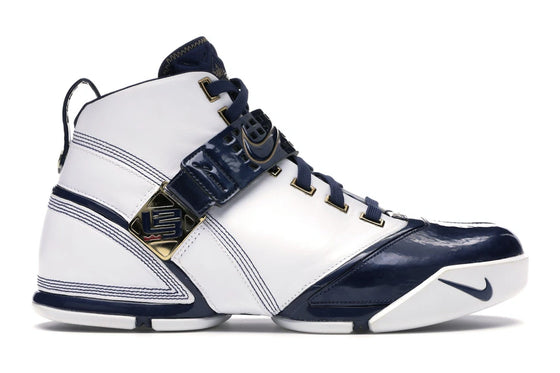 Nike LeBron 5 White Navy Metallic Gold