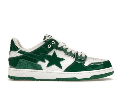 A Bathing Ape Bape SK8 Sta Green White Patent - authentic BAPE sneakers