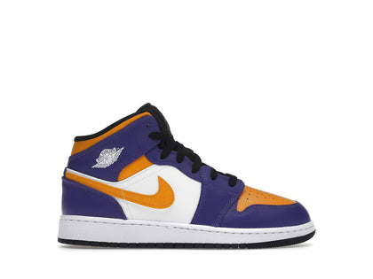 Jordan 1 Mid Lakers (2022) (GS) - authentic Jordan sneakers