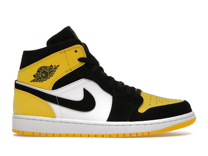 Jordan 1 Mid Yellow Toe Black - authentic Jordan sneakers