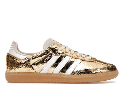 adidas Samba OG Gold Metallic Cracked Leather (Women's) - authentic adidas sneakers