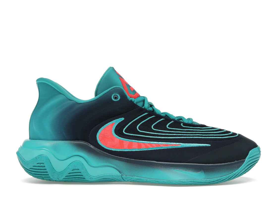 Nike Giannis Immortality 4 Dusty Cactus Obsidian Bright Crimson - vue 360
