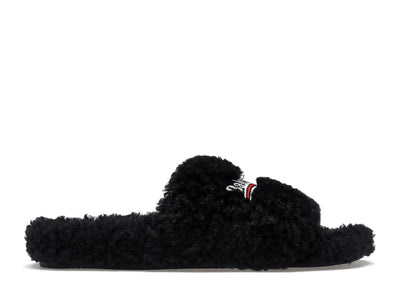 Balenciaga Furry Slide Black White (Women's)
