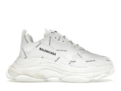 Balenciaga All Over Logo Triple S White Black