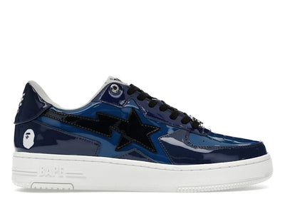 A Bathing Ape Bape Sta Icon Low Navy Blue Patent