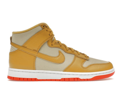 Nike Dunk High Wheat Gold Safety Orange - authentic Nike sneakers