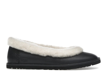 UGG Zora Leather Ballet Flat Black (Women's) - authentic UGG sneakers