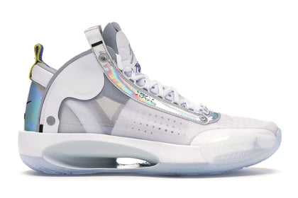Jordan XXXIV White Metallic Silver - authentic Jordan sneakers