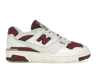 New Balance 550 Sea Salt Classic Crimson - authentic New Balance sneakers