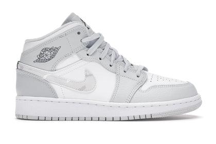 Jordan 1 Mid Grey Camo (GS) - authentic Jordan sneakers