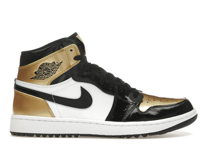 Jordan 1 Retro High Golf Patent Gold Toe - authentic Jordan sneakers