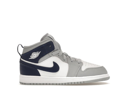 Jordan 1 Mid Wolf Grey Midnight Navy (PS) - authentic Jordan sneakers
