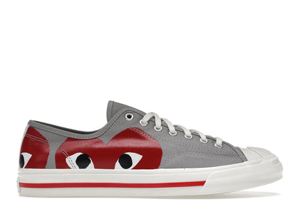 Converse Jack Purcell Comme des Garcons PLAY Grey Red - authentic Converse sneakers