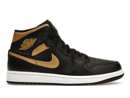 Jordan 1 Mid Black Metallic Gold - authentic Jordan sneakers