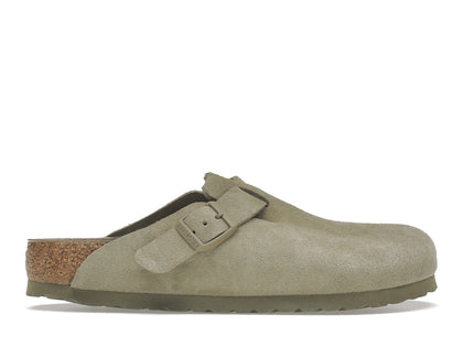 Birkenstock Boston Soft Footbed Suede Faded Khaki - authentic Birkenstock sneakers