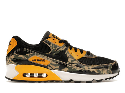 Nike Air Max 90 Premium Black University Gold Camo - authentic Nike sneakers