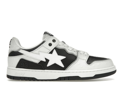 A Bathing Ape Sk8 Sta #1 Ostrich Pack White Black - authentic BAPE sneakers