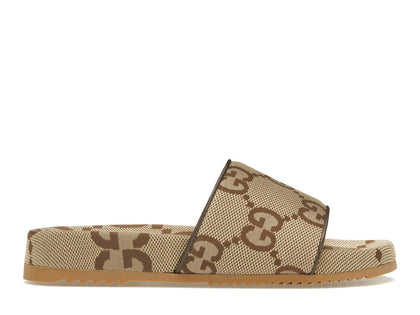 Gucci maxi GG Canvas Slides Camel Ebony - authentic Gucci sneakers