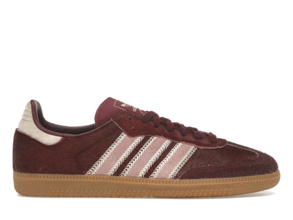adidas Samba OG Maroon Sand Strata Pony (Women's) - authentic adidas sneakers