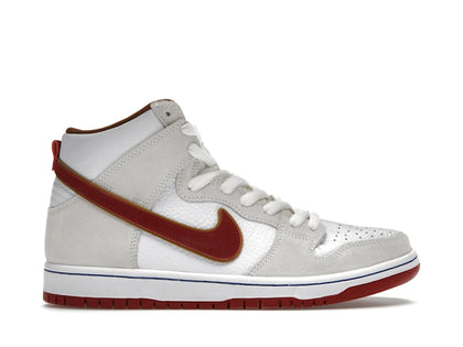 Nike SB Dunk High Sail Bright Crimson - authentic Nike sneakers